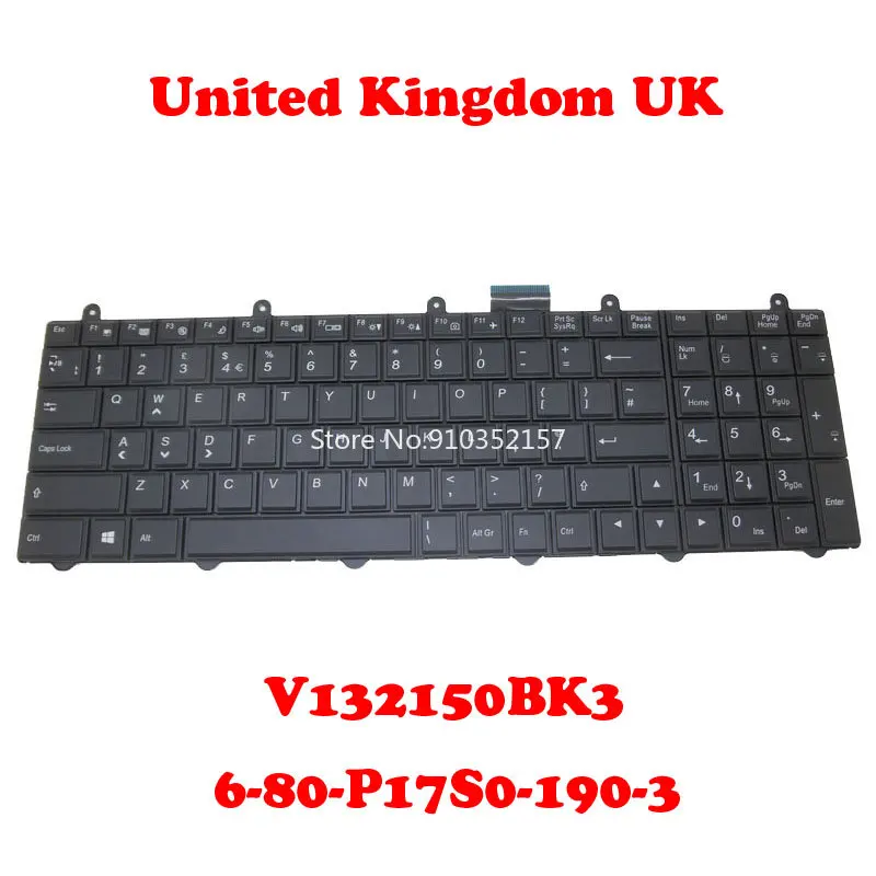 

UK Backlit Keyboard For CLEVO P157SM P177SM V132150BK3 BK1 6-80-P2701-011-3 6-80-P17S1-010-3 6-80-P17S0-010-3 6-80-P2700-191-3