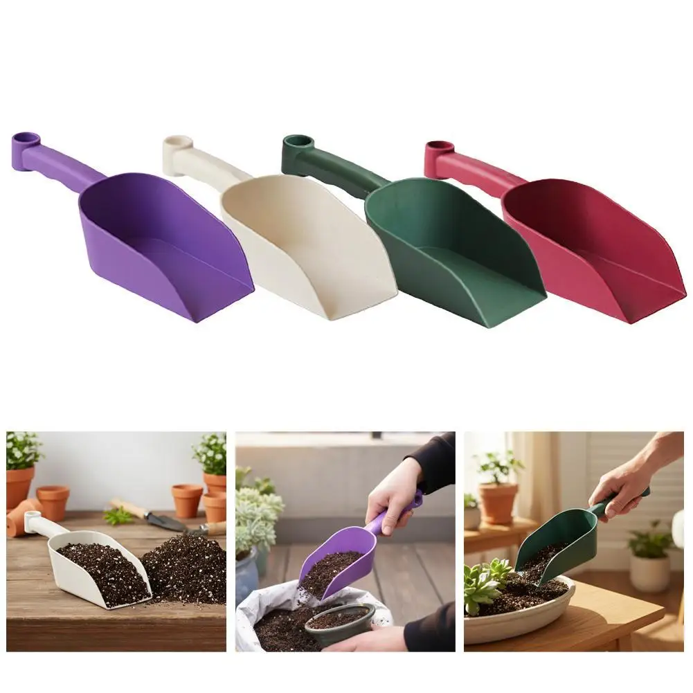 Pala pequeña de plástico engrosado, pala portátil para tierra, cucharas prácticas para jardín, para tierra, compost, plantación, reempotamiento, herramientas de excavación