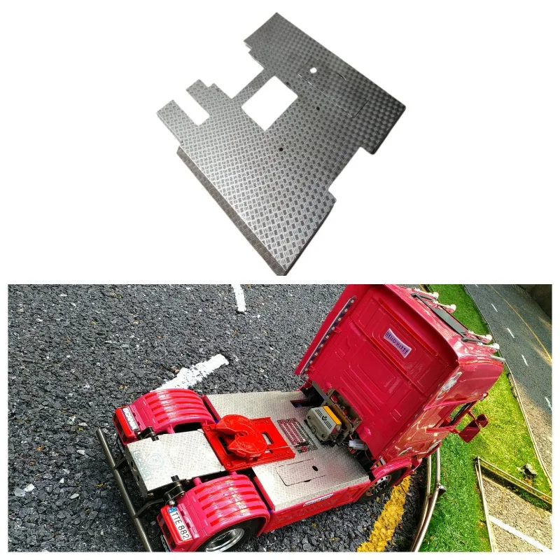 Metal Stainless Steel Anti-skid Board Decorative Part for Tamiya 1/14 RC Truck 56318 Scania 470 Upgrade Accessories