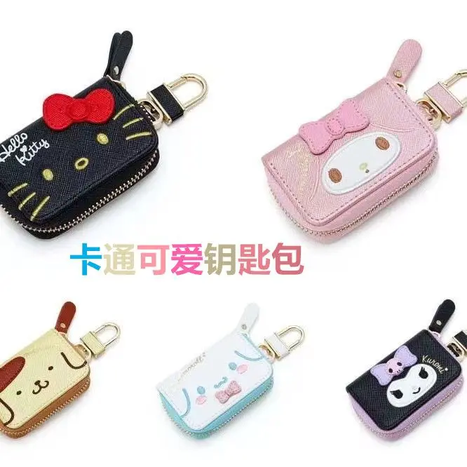 

Hello Kitty My Melody Anime Kawaii Sanrio Ins Fashion Wallet Handbag Cute Cartoon Kuromi Leather Zipper Storage Bag Gifts