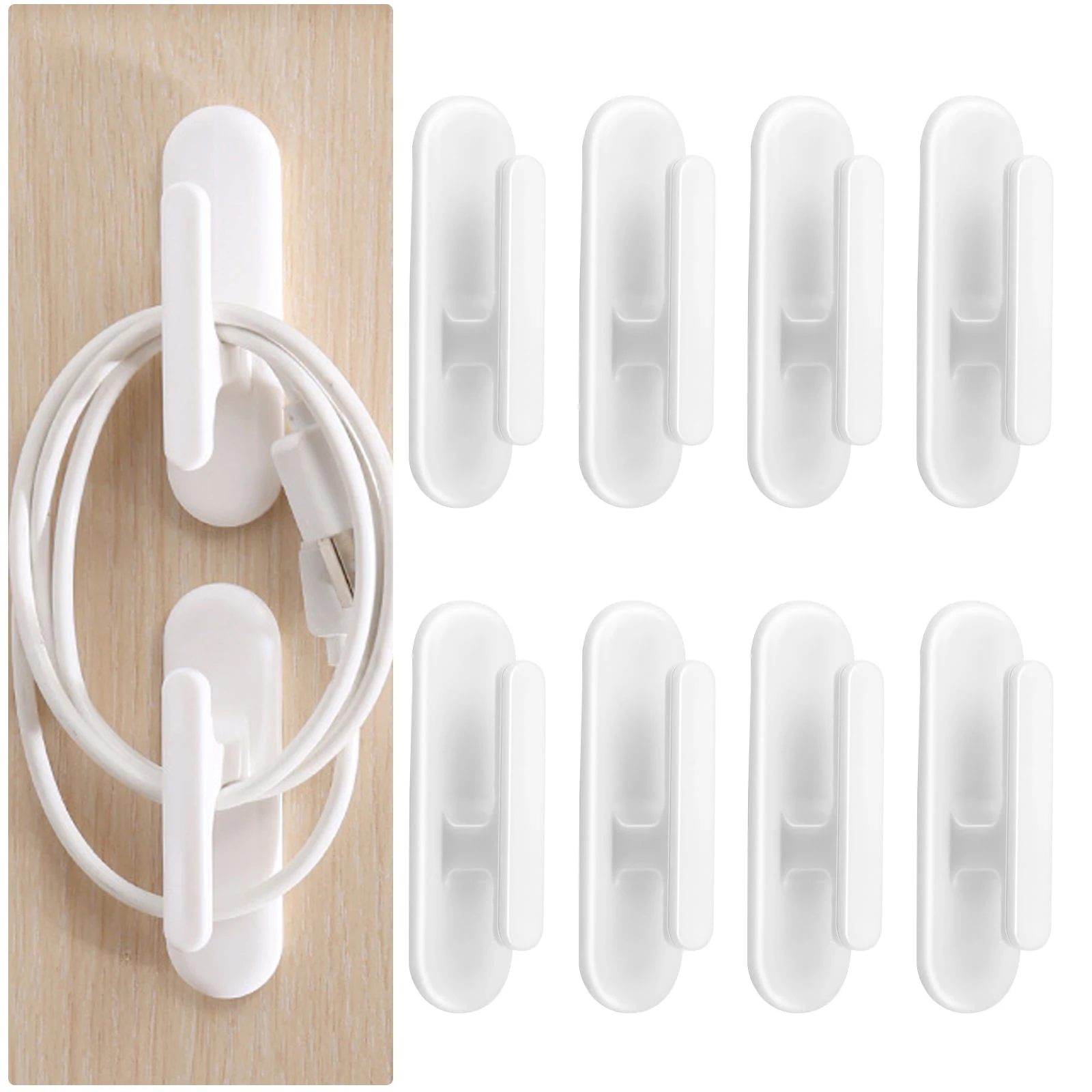 8 PCS Blind Cord Holder, Safety Blind Cord Hooks, Adhesive Cord Retainer, Childproof Blinds Cord Winder, for Blinds Cord Winding