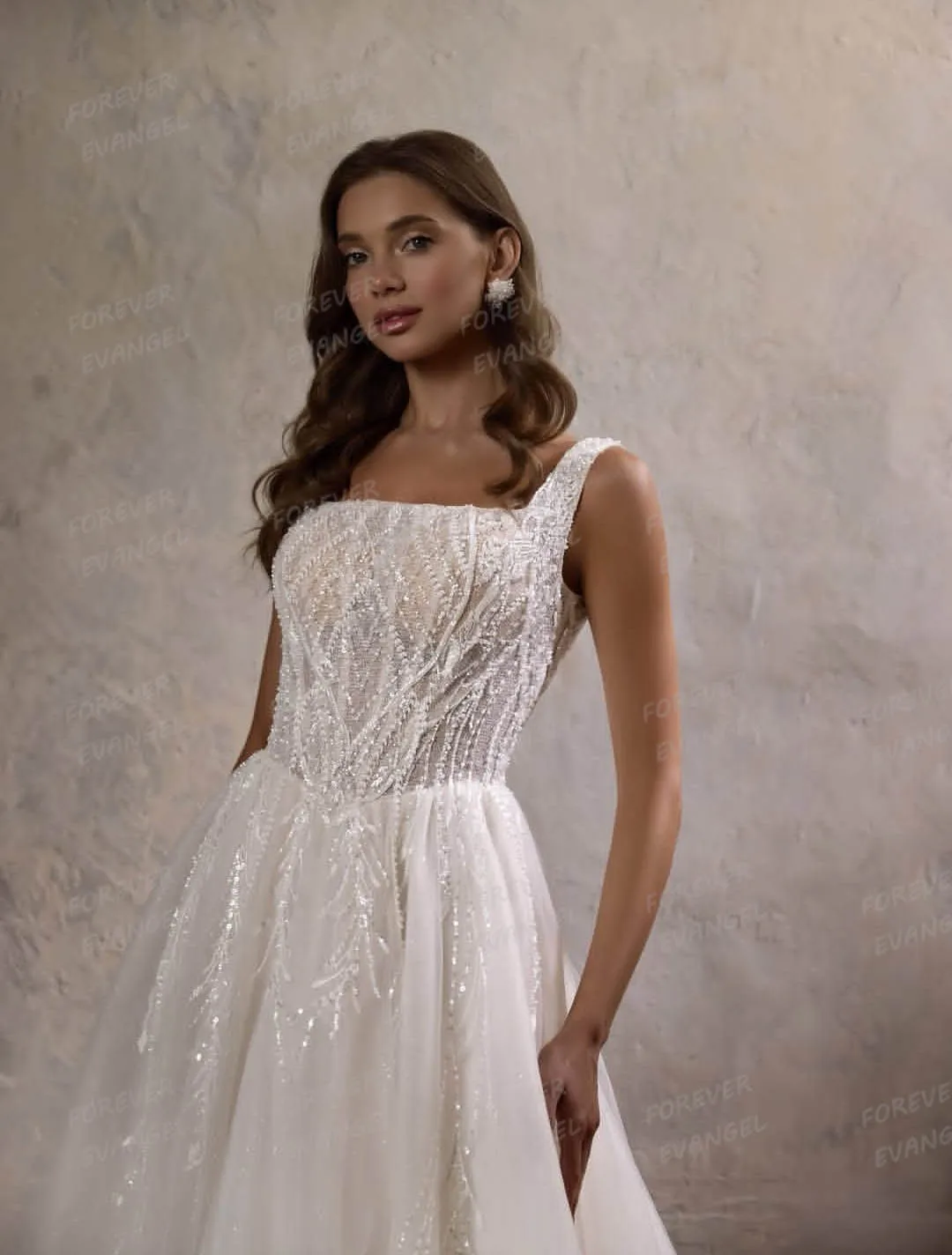 Proste suknie ślubne damskie, fason A, suknie dla panny młodej, seksowna koronka, dekolt łódka, bez rękawów, puszysty tiul, szyte na miarę Vestidos De Novia 2026