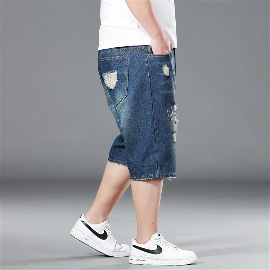 Ripped Denim Shorts Men Summer Thin Denim Short Pants Male Plus Size 40 Fashion Casual Jean Shorts Streetwear