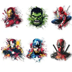 Super Hero Splash Iron on Decals Heat Transfer Stickers Thermal Patches for Tshirts Hoodies