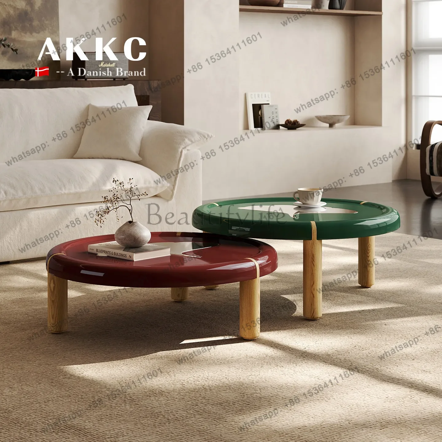 

FG11Retro style coffee table combination cream style designer modern simple living room high-end coffee table