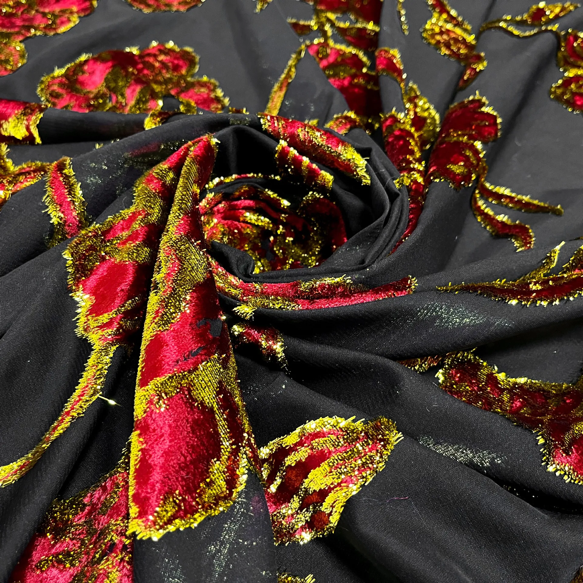 

Pattern Woven Velvet Brocade Jacquard Sticky Fabric High-End Dress Cheongsam