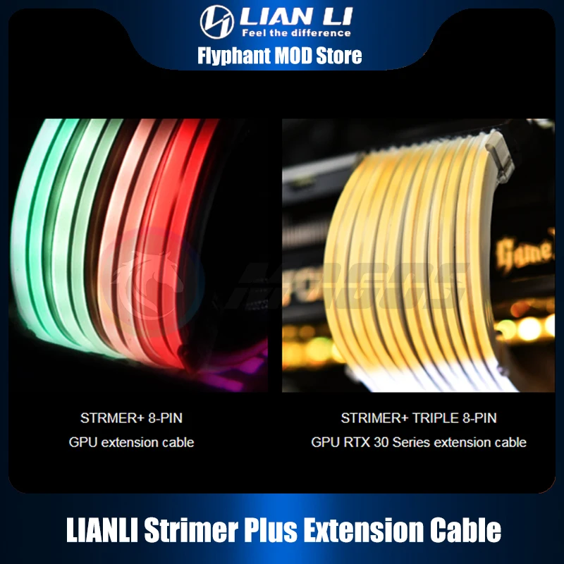 

Strimer Plus Extension Cable Kit ARGB 5V 8Pin 3X8Pin Motherboard and GPU Power Cord Motherboard Rainbow Line Case MOD Part