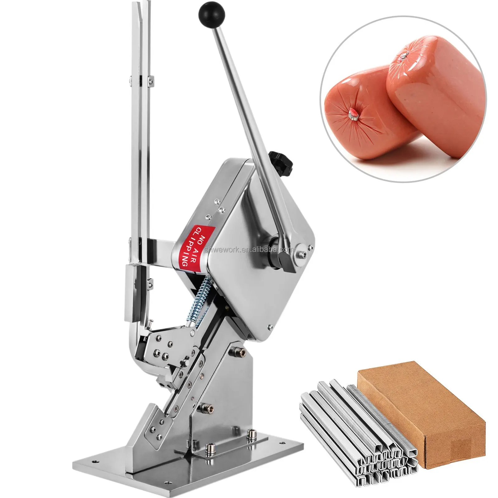 

WeWork U-shape Sausage Clipper Clipping Machine Manual Sausage Clipper With 8000PCS U-shape Clips Portable Clipping Machine