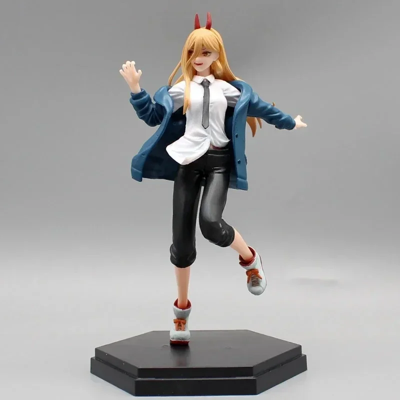 Anime Chainsaw Man Mini Figures GK Power Denji Action Figures Cute Makima Figures Q Version Car Ornament Gift PVC Model Toys