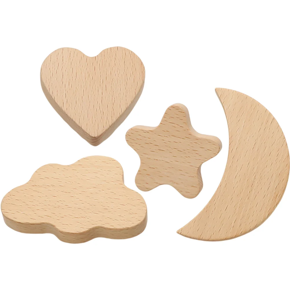 

4pcs Wooden Dresser Knobs Single Hole Furniture Pull Handles Replacement For Cabinet Drawer Cupboard Boho Cartoon Door Pull Home
