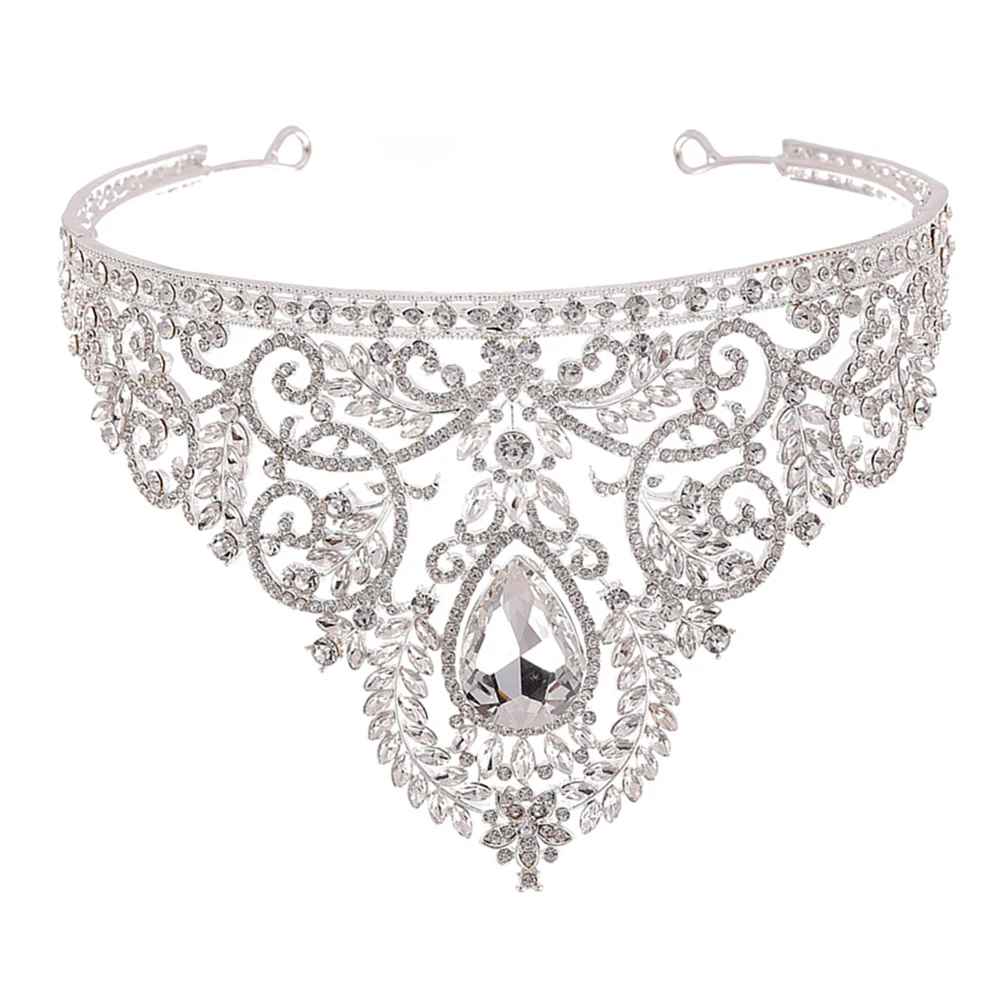 

Elegant Baroque Hair Hoop Rhinestone Hair Hoop Tiara Headpiece Wedding Bridal Crown Crowns Birthday Vintage Tiaras