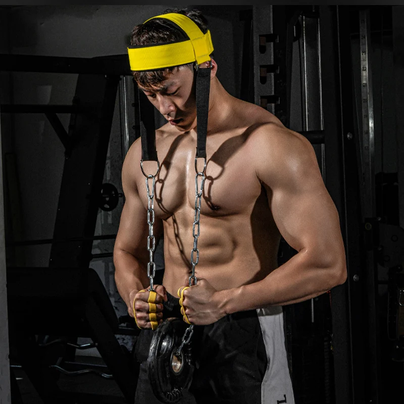 Head Neck Cervical Vertebra Power Strength Muscles Training Weighted Caps Helmet Headgear With Iron Chains