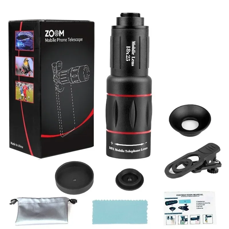 Telecamera esterna con teleobiettivo monoculare 18/28/36/64 volte adatta per telefoni cellulari telescopi obiettivi per riprese di concerti
