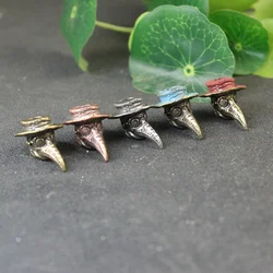 Brass Long Beak Doctor Woodpecker Knife Bead Keychains Pendants Umbrella Rope Paracord Beads EDC Outdoor Tool DIY Handmade Woven