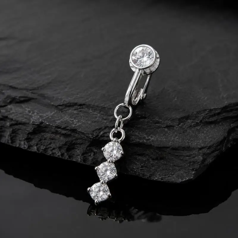 Portable Clip On Fake Butterfly Belly Piercing No Piercing Required 1Pcs Faux Umbilical Jewelry for Summer Travel Wear