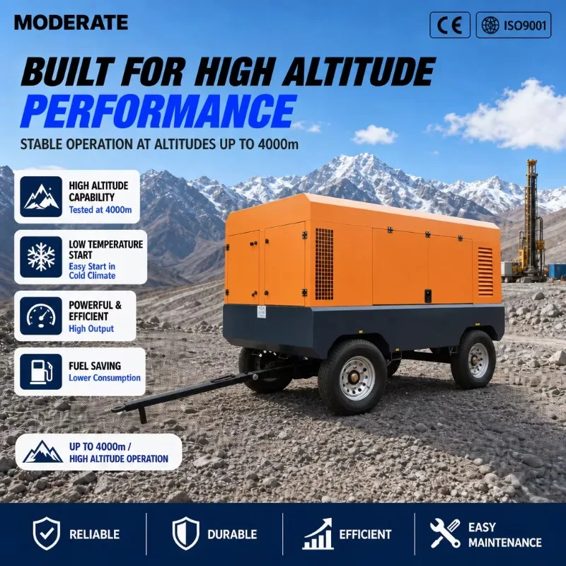 Heavy Duty Diesel Mobile Screw Air Compressor 18 M³/min 18 Bar for Mining Drillingrig OEM ODM Service