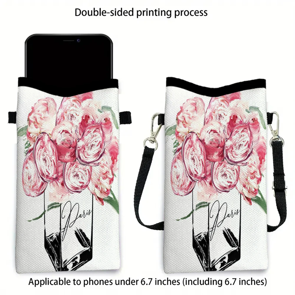 

Romantic Bouquet Gift Phone Bag Adjustable and Detachable Strap Designed for Women Crossbody Bag Convertible Shoulder Bag1.20