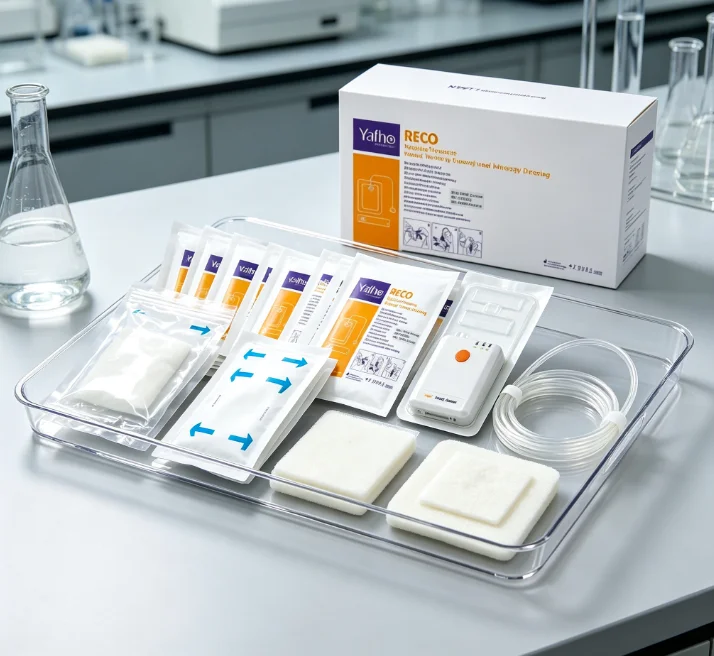 VAC Negative Pressure Wound Therapy System NPWT Device with Disposable Canister 140ml 450ml NPWT Dressing Kit Square for Wound C