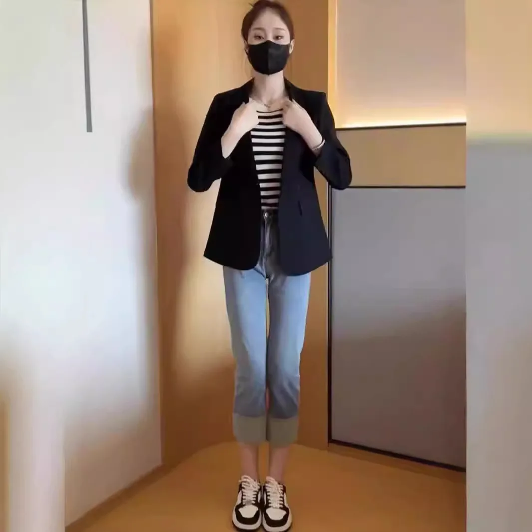 

여성가을자켓 autumn clothes women 2025 Solid color formal suit office commuting style workplace women's versatile em casacos jaquetas