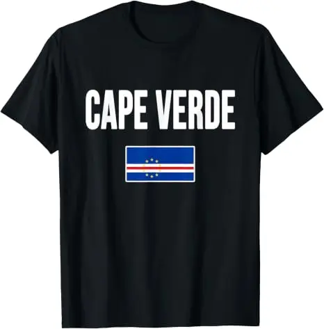 Kap Verde Kapverdianische Flagge Cabo Verde Souvenir T-Shirt, Y2k Flagge von Cabo-Verde - Klassisches Grafik-Trip-Shirt Afrika-Karten-T-Shirts – Detail 6