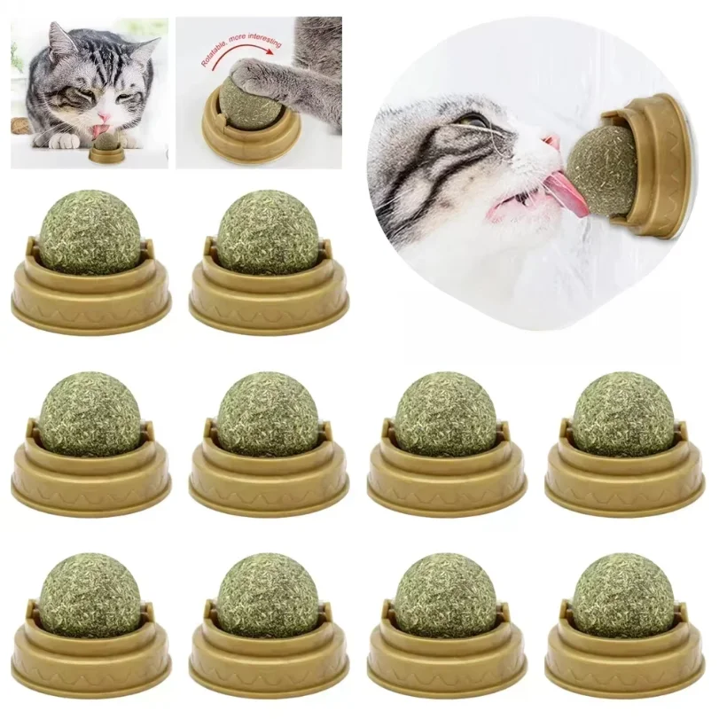 Pet Catnip Toys Edible Catnip Ball Safety Healthy Cat Mint Cats Chasing Game Toy Products Clean Teeth The Stomach Catmint