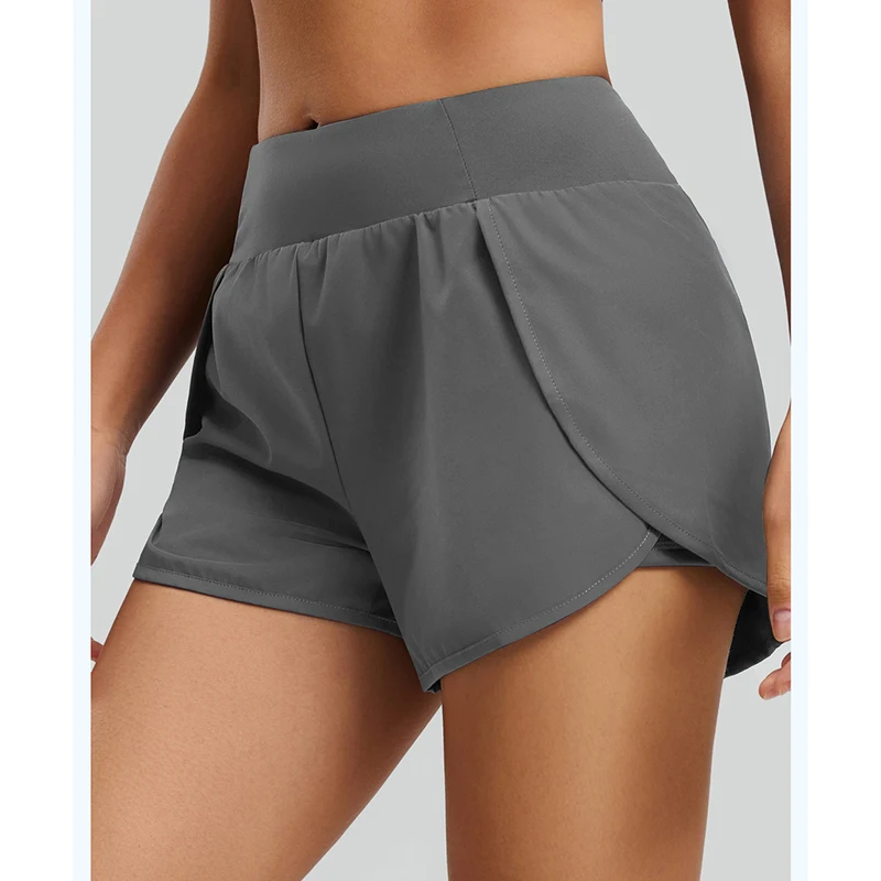 Women Breathable Squat Proof Yoga Shorts Moisture Wicking Sports Shorts with Hidden Pocket Comfortable Running Fitness Shorts