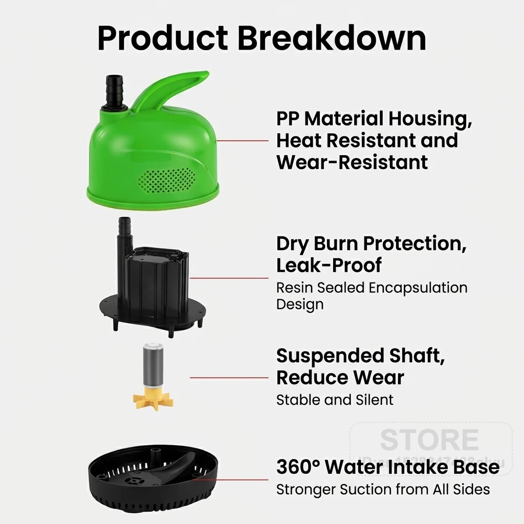 30W Submersible Aquarium Pump 5