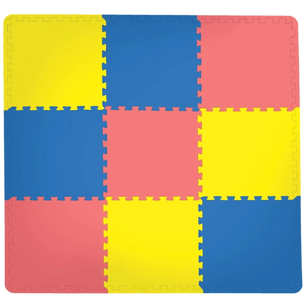 Multicolor Interlocking Foam Floor Tiles Cushioned Non-Slip Water Resistant Easy Clean Ideal Home Gym Playroom Garage