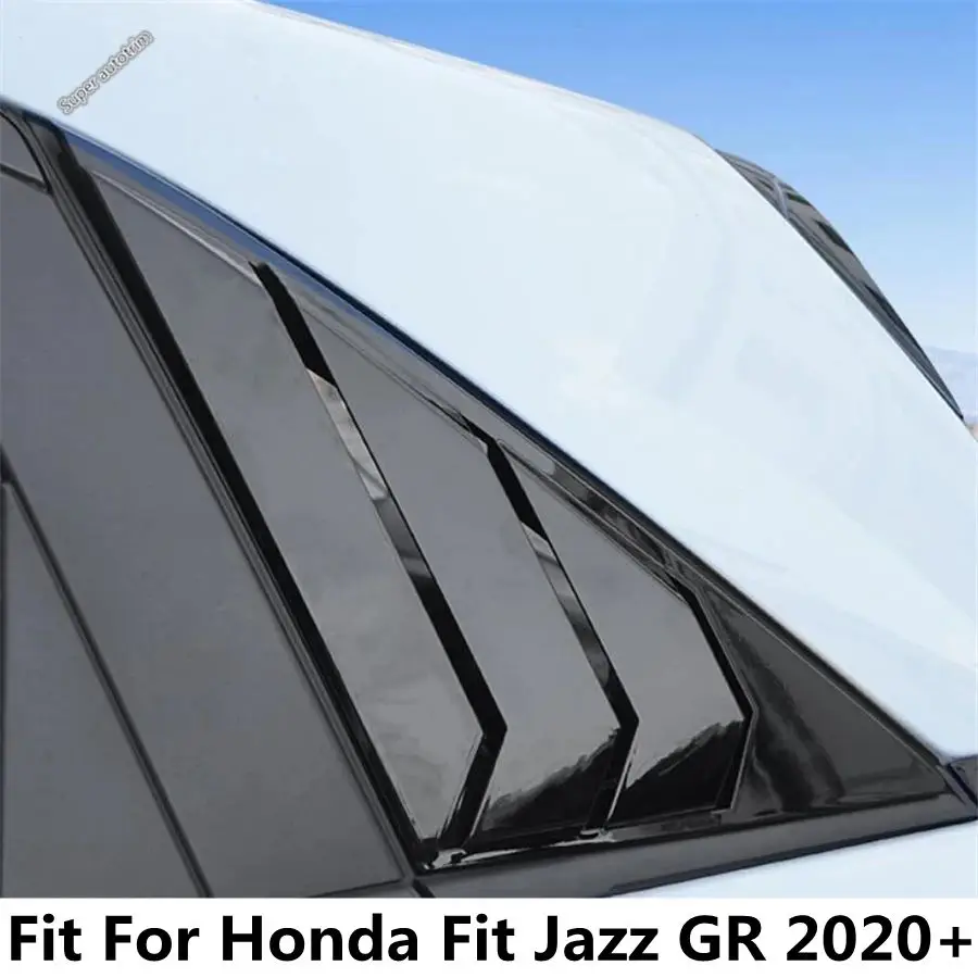 

Rear Window Triangle Shutters Louvers Side Air Vent Panel Cover Trim For Honda Fit Jazz GR 2020 -2022 Black Accessories Exterior