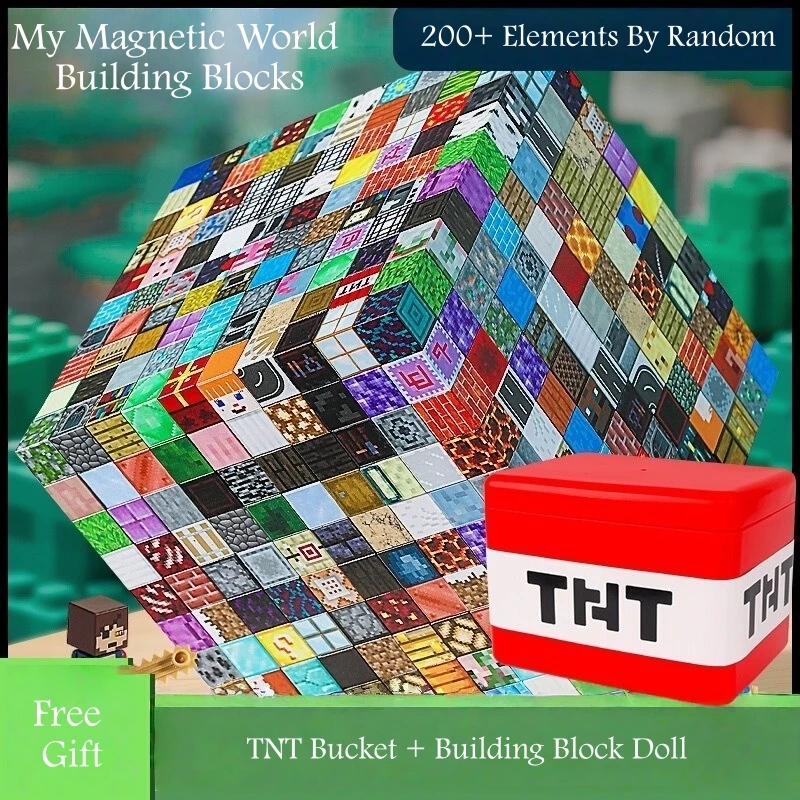 Magnetyczne klocki konstrukcyjne My Magnetic World - kreatywne i wszechstronne, mocne magnetyczne kostki, fajne i unikalne prezenty na urodziny, Halloween, Boże Narodzenie.