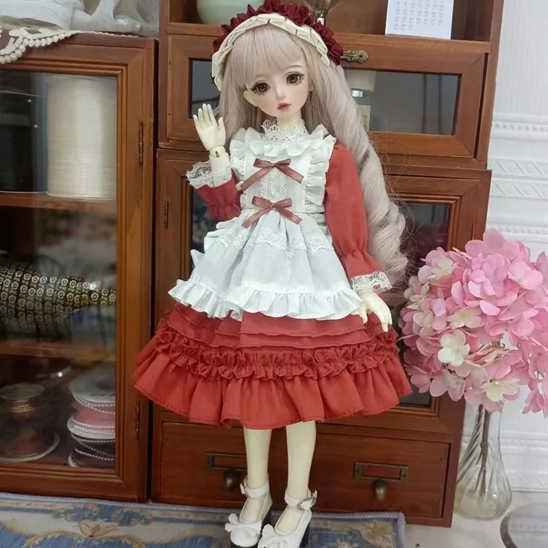 女の子用の黒と白のドレス,スカート1/3 1/4 1/6 bjd,プリンセスドレス,ブラ付き人形服セット