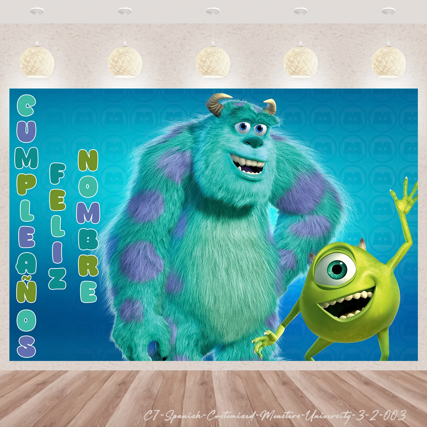 Monsters University Finding Nemo Donald Duck Lilo & Stitch Birthday Party Personalized Customization Background Baby Shower image 4