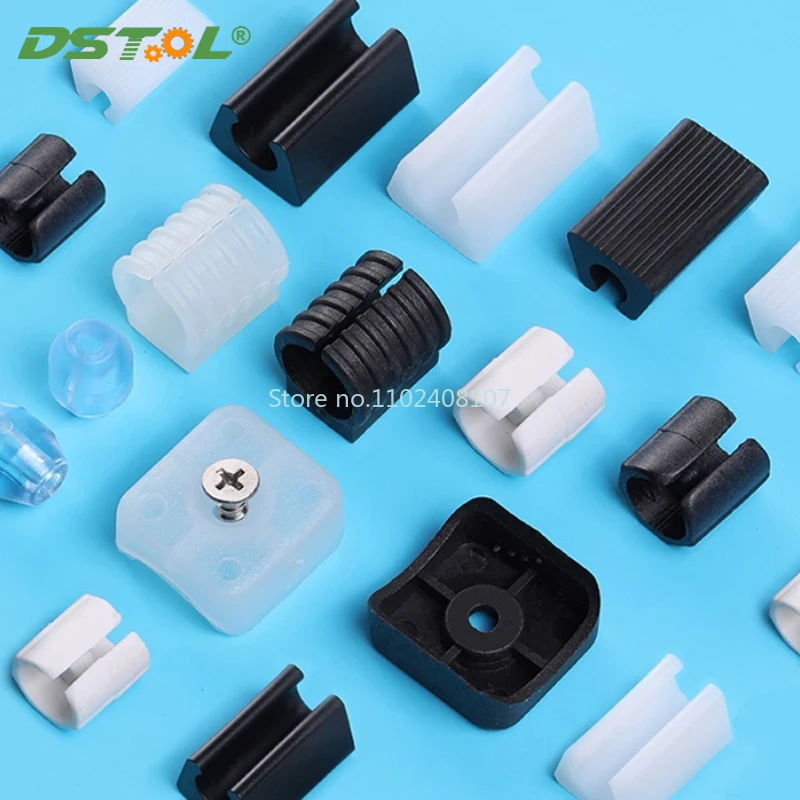 PP Plastic Open Pipe Clamp Foot Pad U-shaped Chair Clip Anti Slip Pad Office Chair Foot Cover Anti-wear Black/White