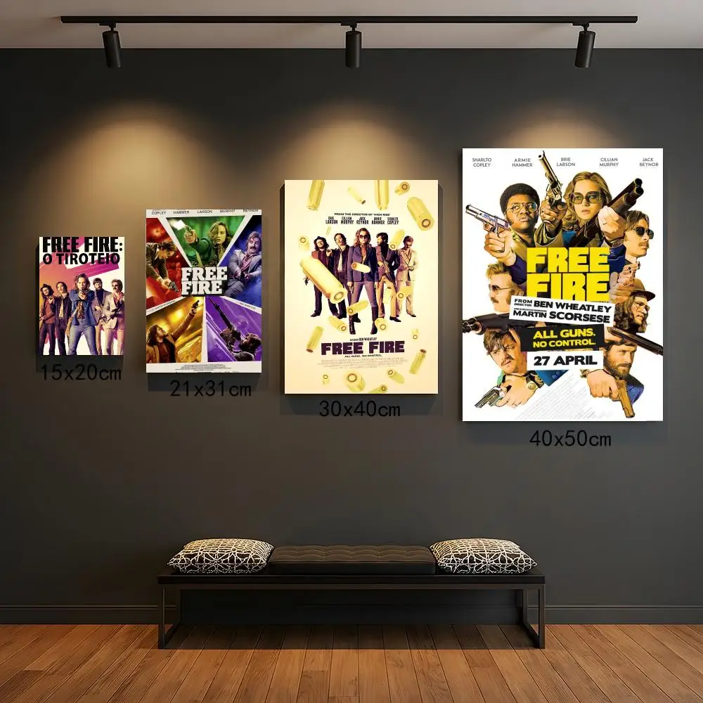 classic movie F-Free Fire-E Poster Peel and Stick Wall Art for Cafe Office Bar and Home Decoration
