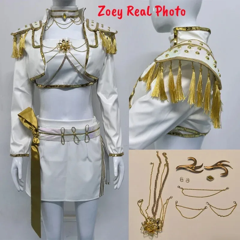 L2025l nuevo disfraz de Cosplay Kpop Rumi Zoey Mira falda de uniforme de cuero blanco fiesta de Carnaval de Halloween Comic-con trajes de juego de rol