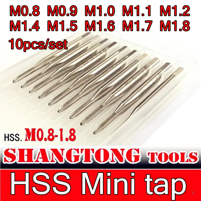 M0.8 M0.9 M1.0 M1.1 M1.2 M1.4 M1.5 M1.6 M1.7 M1.8 HSS Mini tap Processing: alloy steel, etc