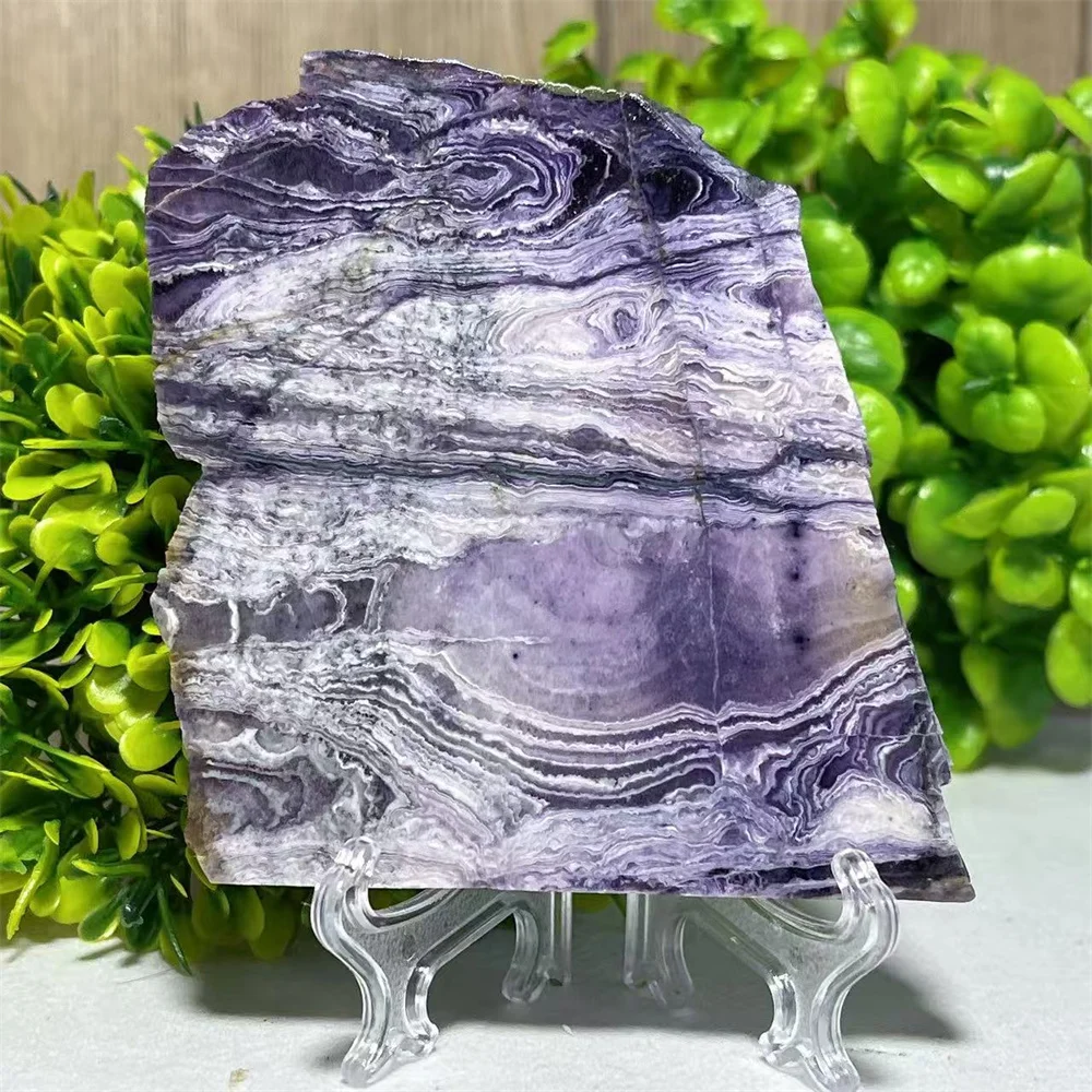 

Crystal Natural Blue Malachite Slab Stone Quartz Slice Specimen Mineral Polished Home Room Decoration Geode Gift Energy+Stand