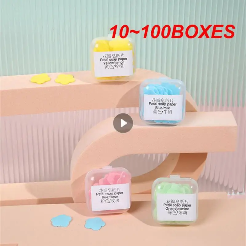 10~100BOXES Portable Soap Flakes Easy To Carry Clean Hands And Leave Fragrance Cute Mini Portable Household Daily Necessities