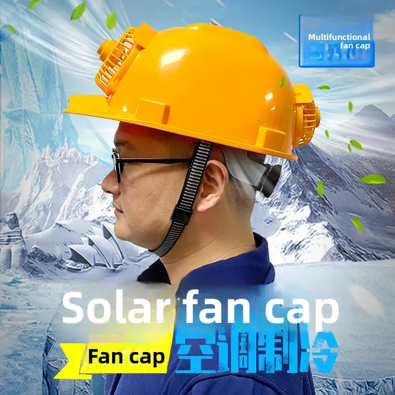 solar-air-conditioning-dual-fan-hat-strap-safe-bluetooth-radio-rechargeable-ventilation-cooling-helmet