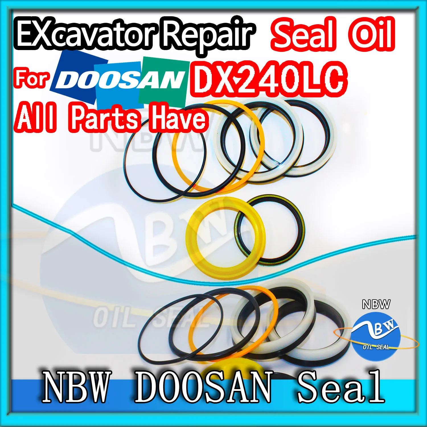 

For Doosan DX240LC Excavator Oil Seal Kit High Quality Repair Shaft Replacement Dust Bushing Control Pilot Valve Blade TRAVEL