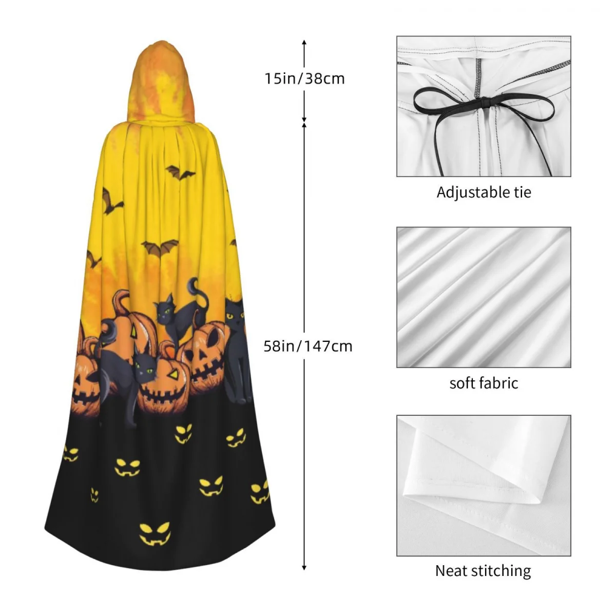 Cape de Vampire à Capuche pour Adulte, Costume d'Halloween, Everak avec Capuche, Forêt Magique, Cosplay, ixde Sorcière, Combinaison de Carnaval, pour Homme et Femme