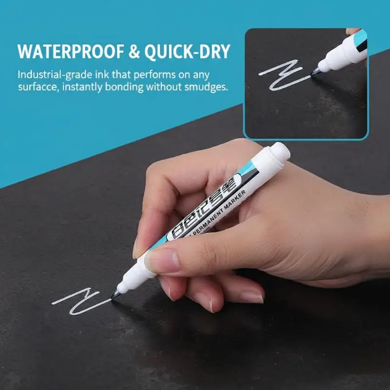 1PC White Dash Long Needle Marker Pen Waterproof For Woodworking Tile Screw Marking Fine Tip For Home Improvement Use
