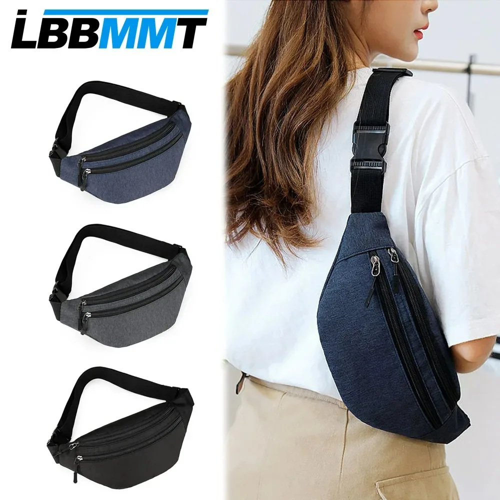 

Waterproof Fanny Pack with Adjustable Strap&3-Zipper Pockets, Hands-Free Unisex Waist Bag for Travel Hiking Running Cycling