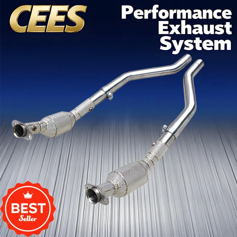 Tubo de escape catted CEES para Ford Mustang V6 3.7L 2012-2013 con protector térmico de cabezal de escape de acero inoxidable catalizador de 200 celdas