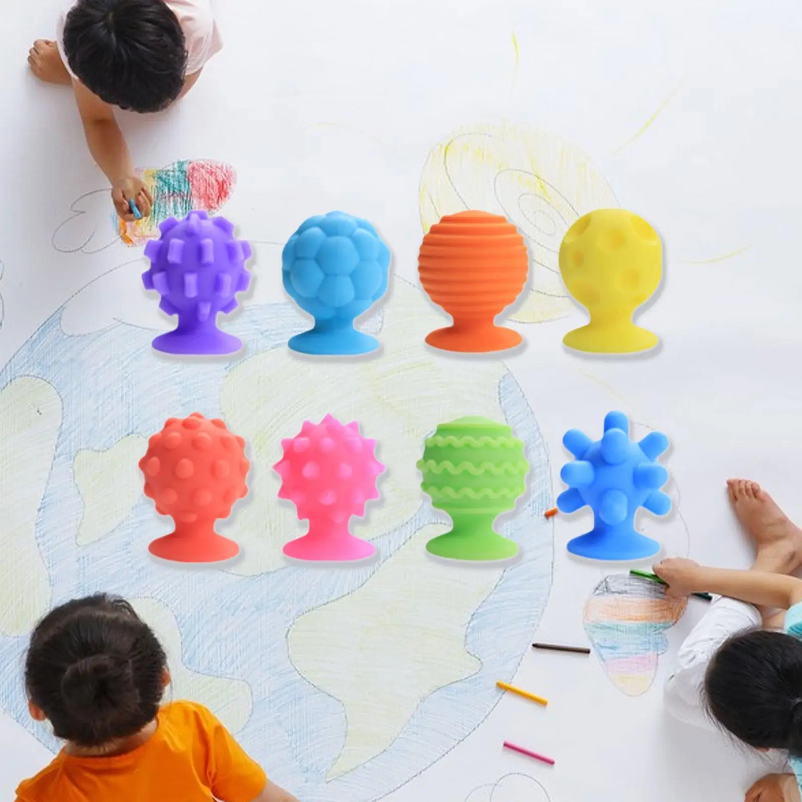 Suction Cup Sensory Fidget Toys for Kids Adults Silicone Stress Reducer Autism Calm Down Tool Classroom Reward Bulk Pack