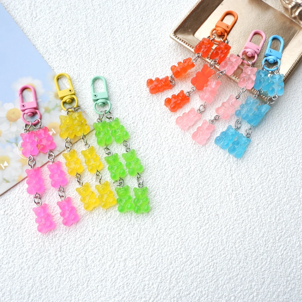 1pcs Cute Gummy Bear Keychain Handmade Bag Jewelry DIY Gifts