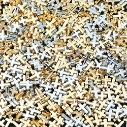 50/100pcs 9x12mm Golden Silvery CCB Plastic Cross Loose Spacer Beads For Jewelry Making DIY Bracelets Necklace Craft Accessories