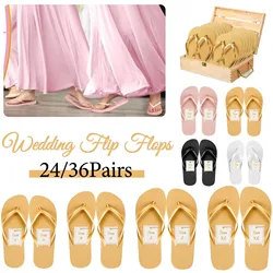 24/36 Pairs Wedding Flip Flops for Guests Wedding Sandal Favors Boda Gifts Souvenir Disposable Flip Flops for Beach Party Favor