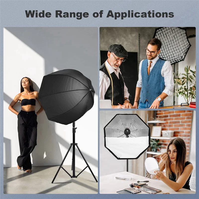 

【CLEARANCE】Octagonal Umbrella Softbox 80Cm Universal Top Flash Reflector Outdoor Softlight Cover Flash Professional Lighting Mod
