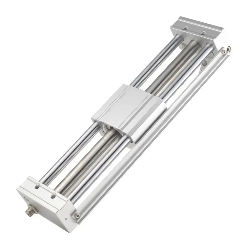 Rodless cylinder long stroke pneumatic magnetic couple sliding table